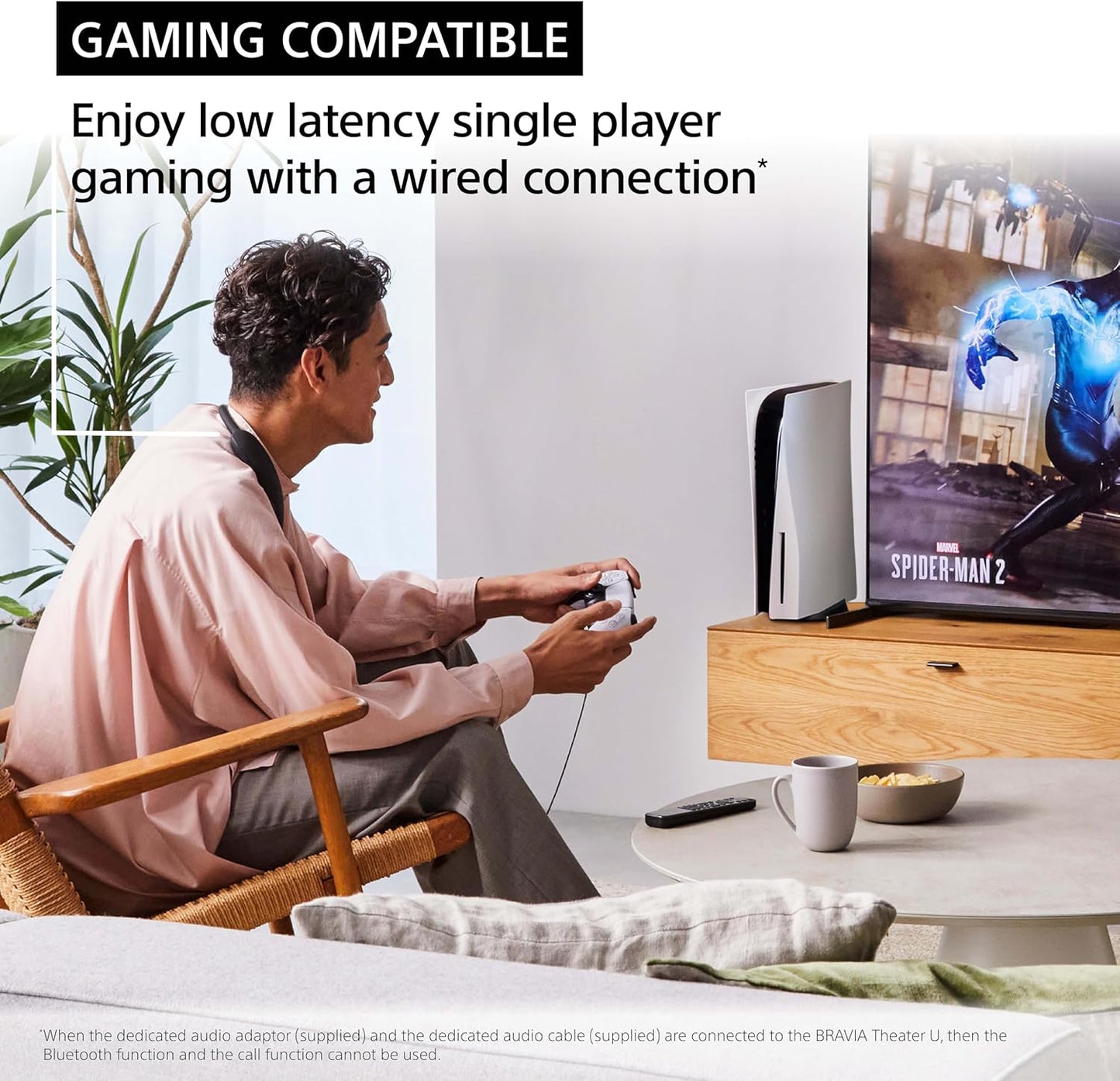 Sony BRAVIA Theater U Wireless Wearable TV Speaker with Bluetooth, Personalized Home Theater Audio, Gaming Compatibility, Built-in mic, 12 Hour Battery Life, IPX4 Splash-Resistant (HT-AN7)