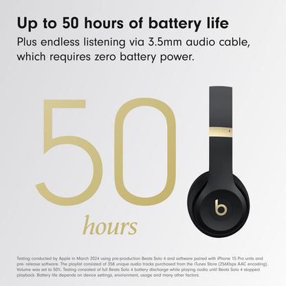 Beats Solo 4 - Wireless Bluetooth On-Ear Headphones, Apple & Android Compatible, Up to 50 Hours of Battery Life - Gold & Black