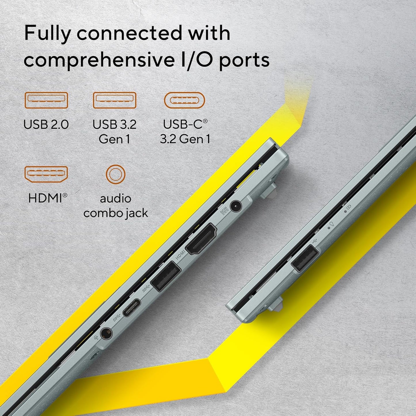 ASUS Vivobook Go 15 Thin & Light Laptop, 15.6” Full HD Display, AMD Ryzen 5 7520U Processor, 16GB RAM, 1T SSD, Windows 11 Home, Green Gray, E1504FA-AS53-CA