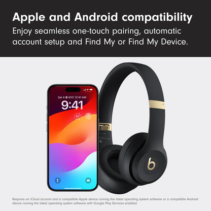 Beats Solo 4 - Wireless Bluetooth On-Ear Headphones, Apple & Android Compatible, Up to 50 Hours of Battery Life - Gold & Black