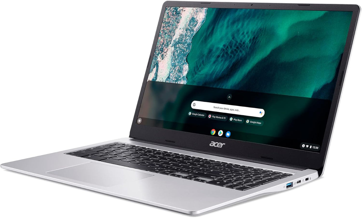 Acer Chromebook Laptop | 15.6" Full HD Display | Intel Celeron N4500 Processor | 8GB LPDDR4X, 64GB eMMC | ChromeOS | Silver | CB315-4H-C8Y8-CA