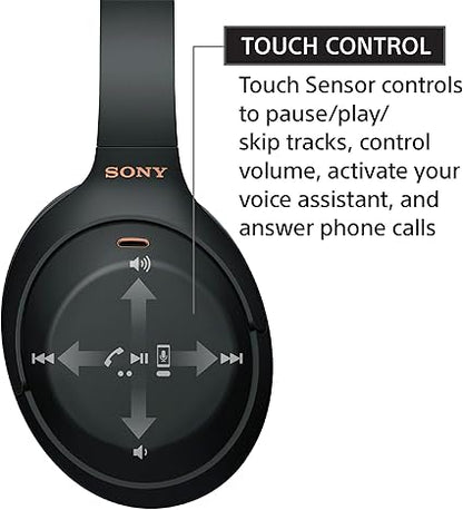 Sony WH-1000XM4 Wireless Industry Leading Noise Canceling Overhead Headphones with Mic for Phone-Call and Alexa Voice Control, Black